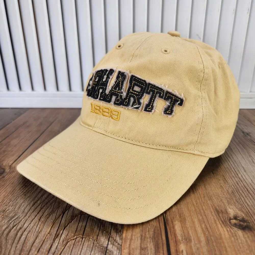 Carhartt 1889 Odessa Cap Yellow Strapback Embroidered Canvas Casual Work Hat